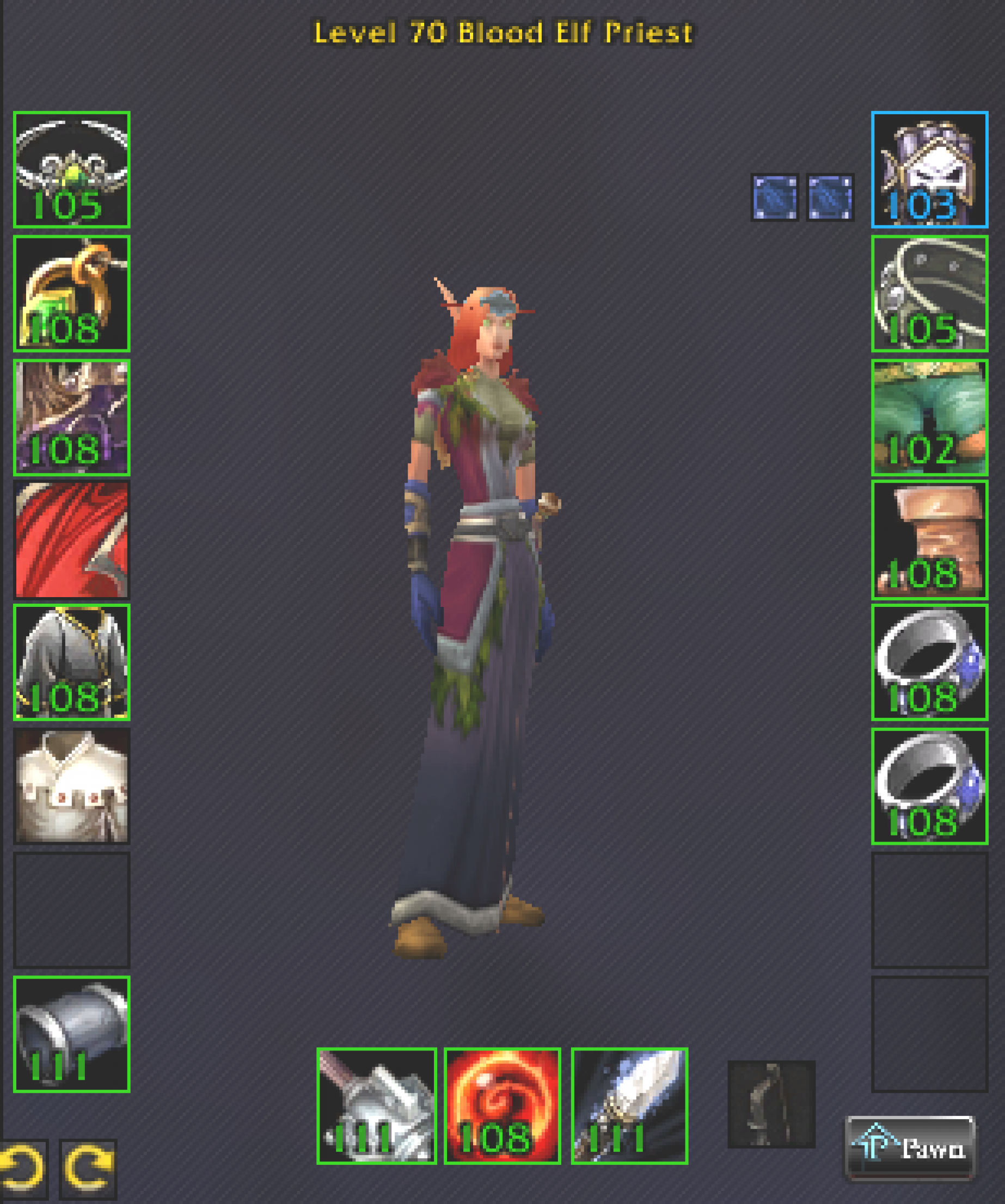 Blood elf female priest firemaw
