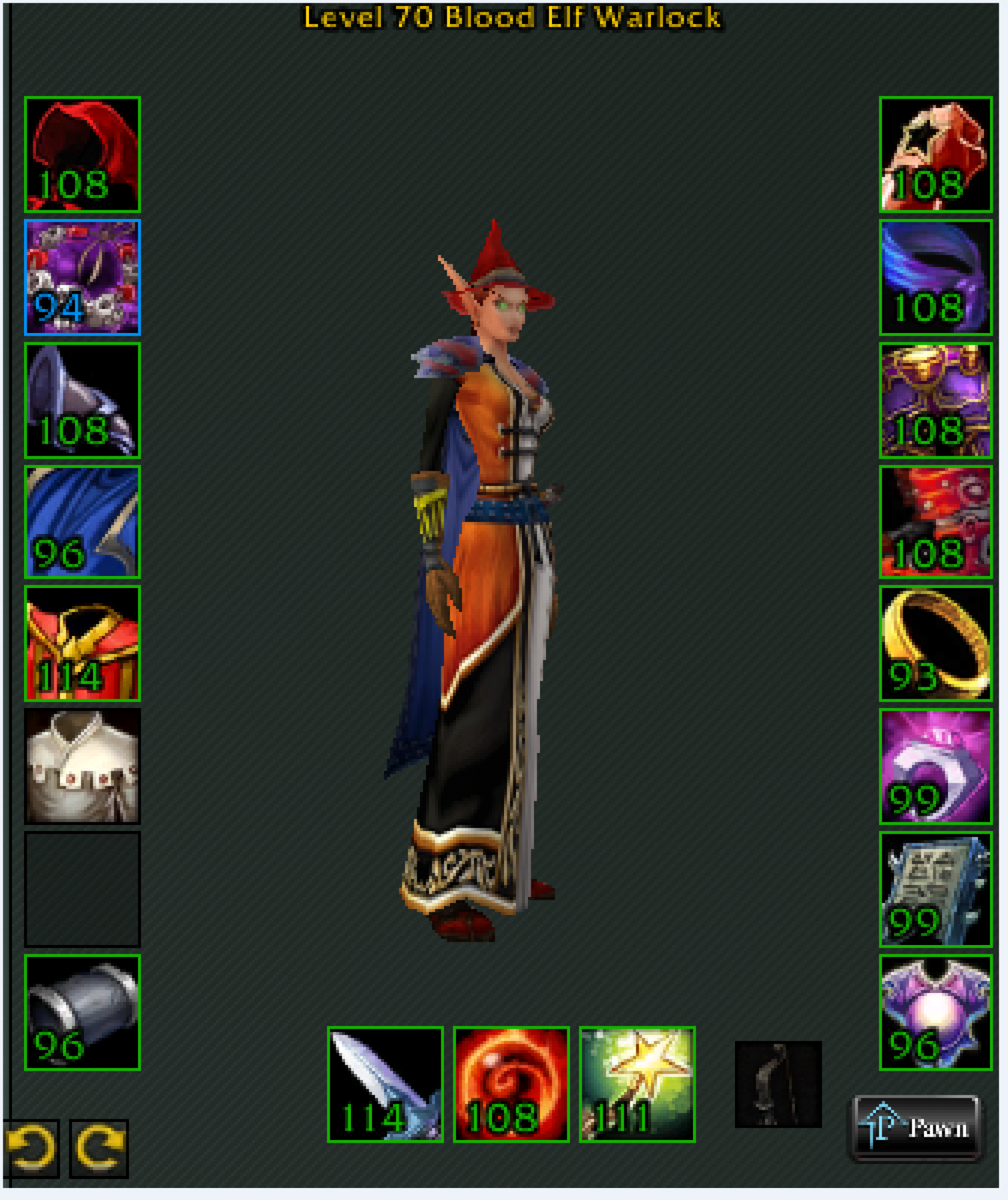 Blood elf female warlock firemaw