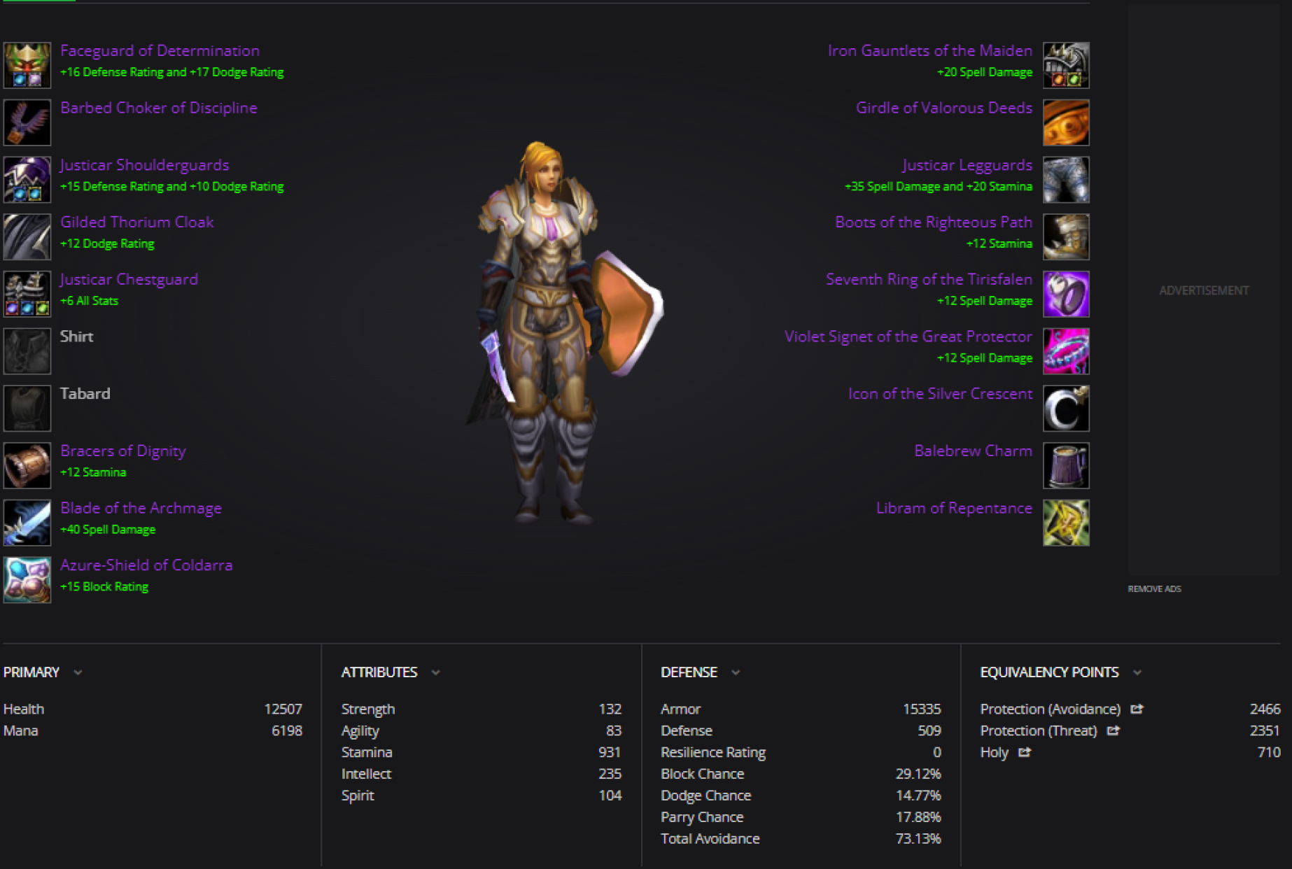 Human female paladin pyrewood village 2
