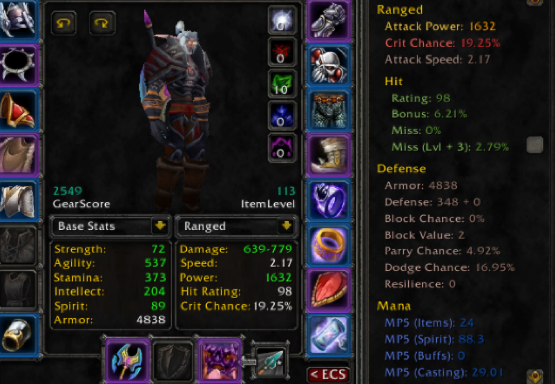 Night elf male hunter firemaw