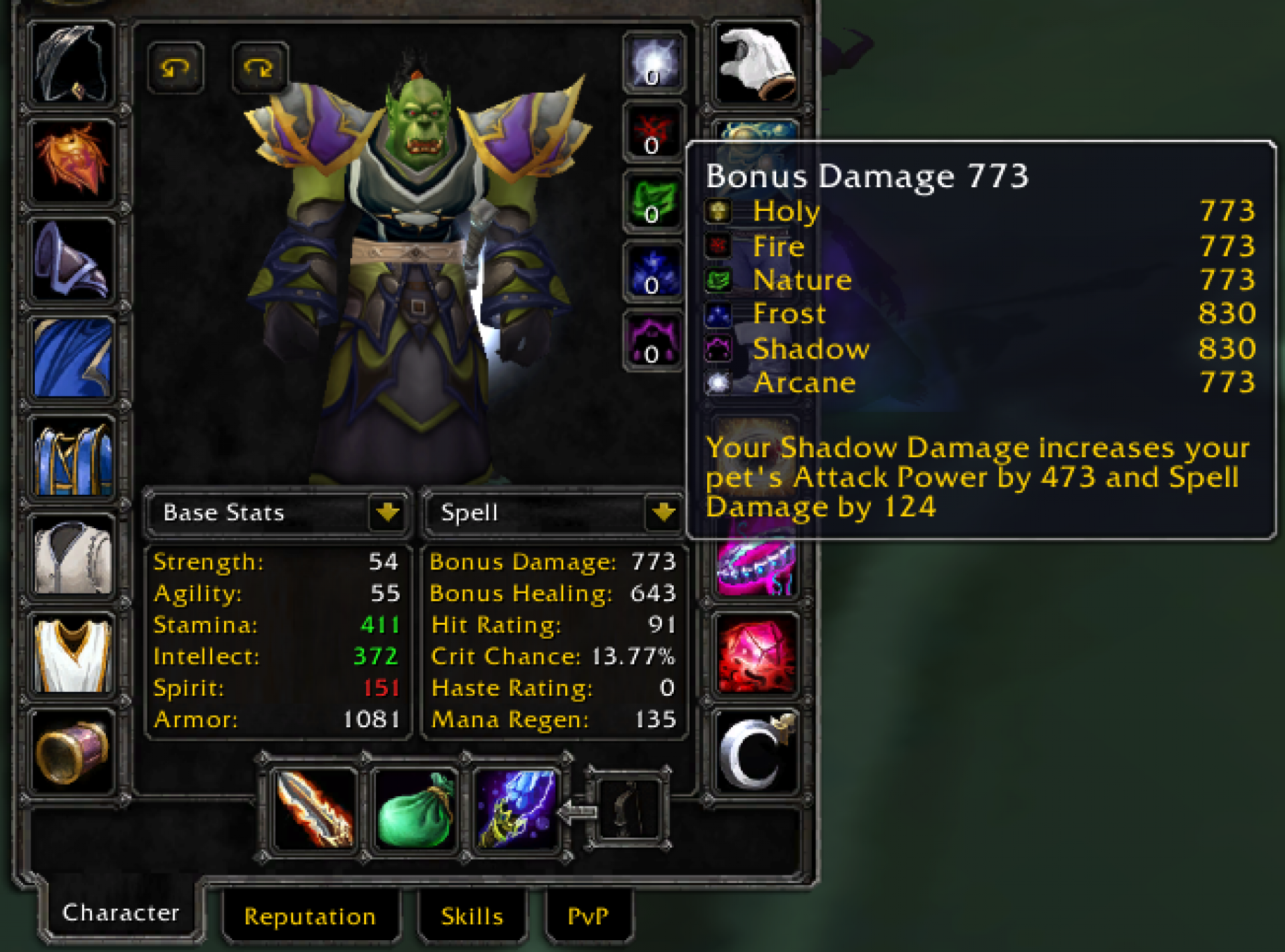 Orc male warlock mankrik