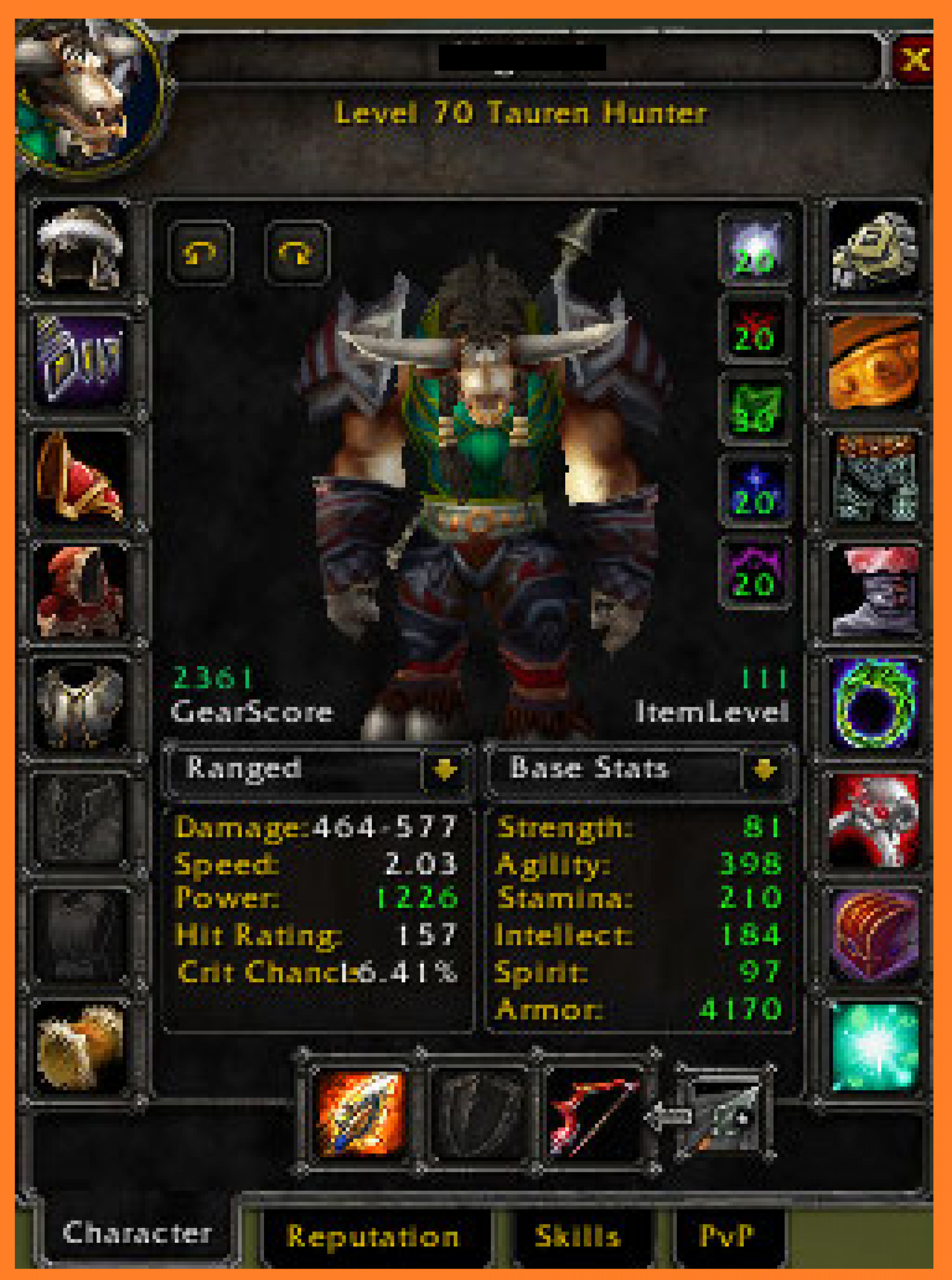 Tauren male hunter ashkandi