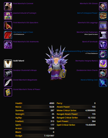 Gnome female mage nightslayer 15