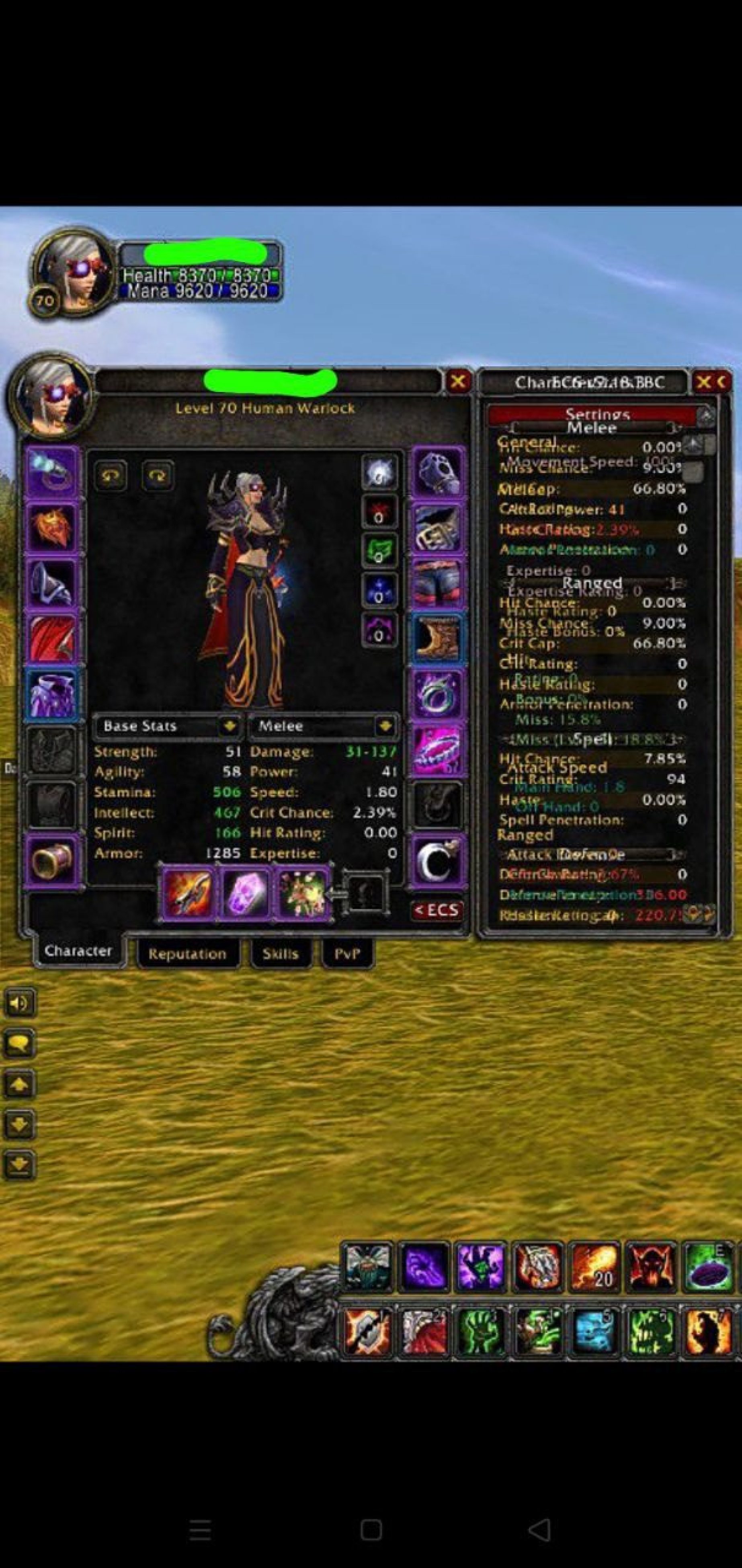 Human female warlock atiesh