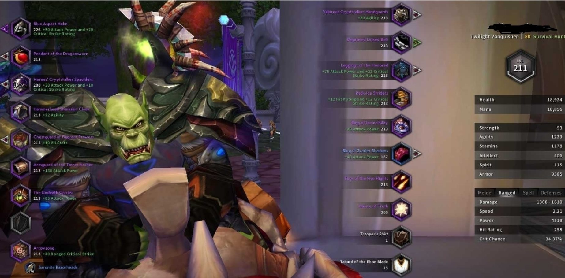 Orc male hunter arugal