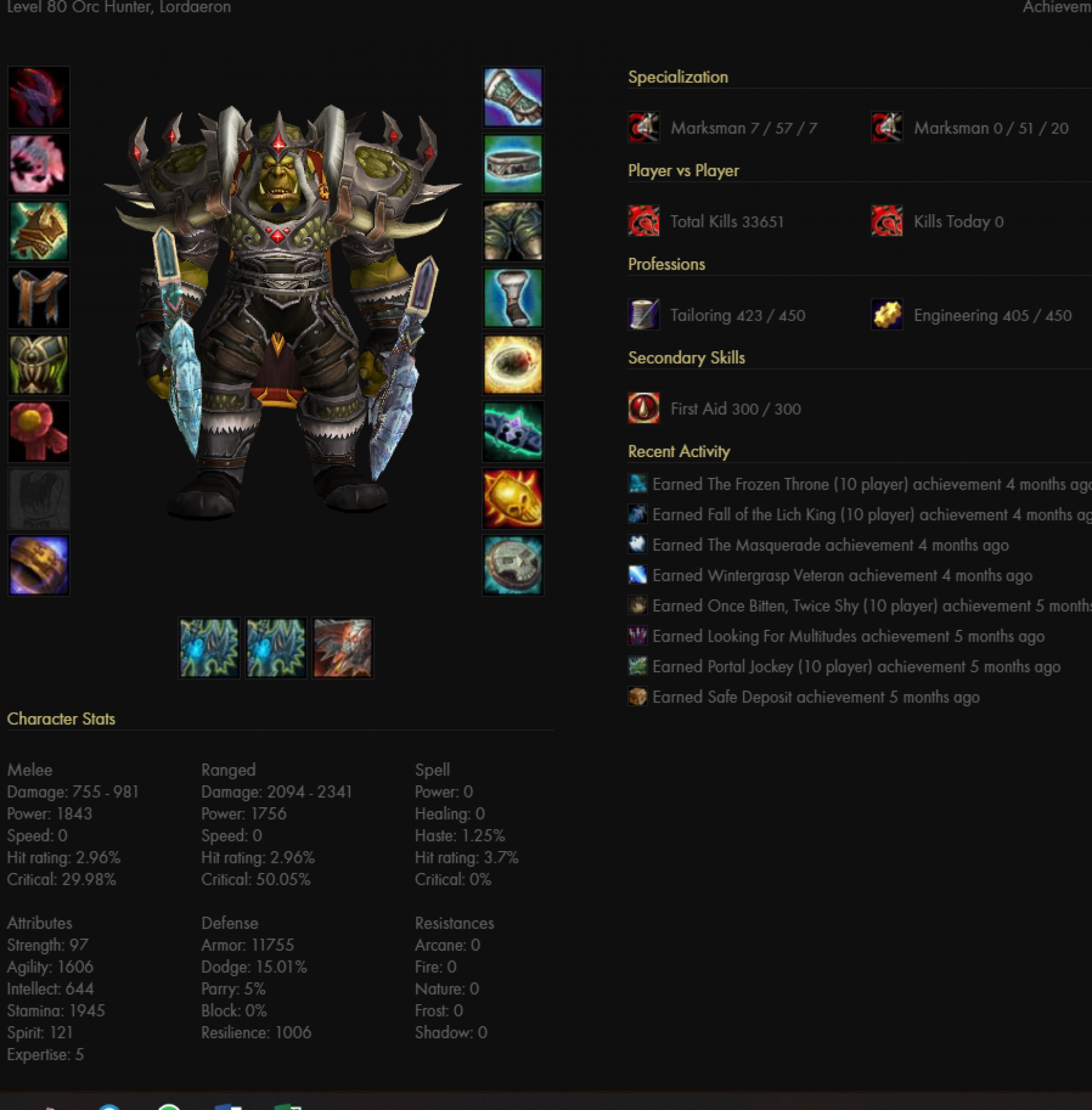 Orc male hunter lordaeron