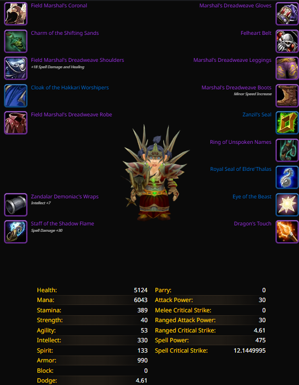 Rank 13 gnome female warlock firemaw