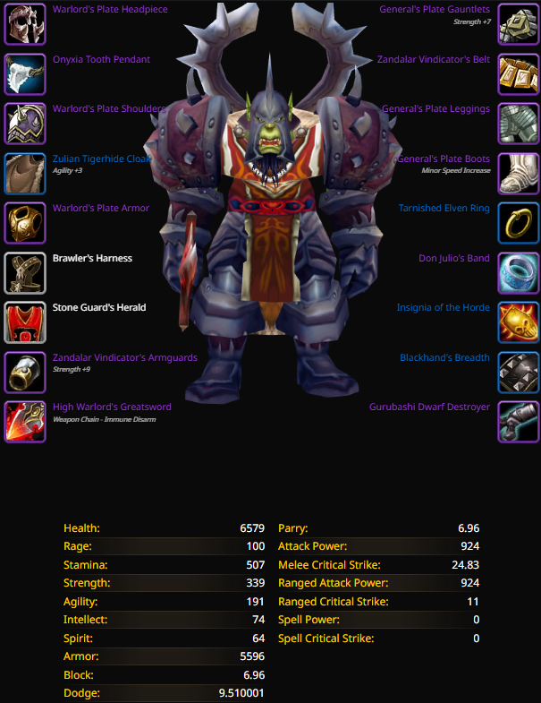 Rank 14 orc male warrior nightslayer