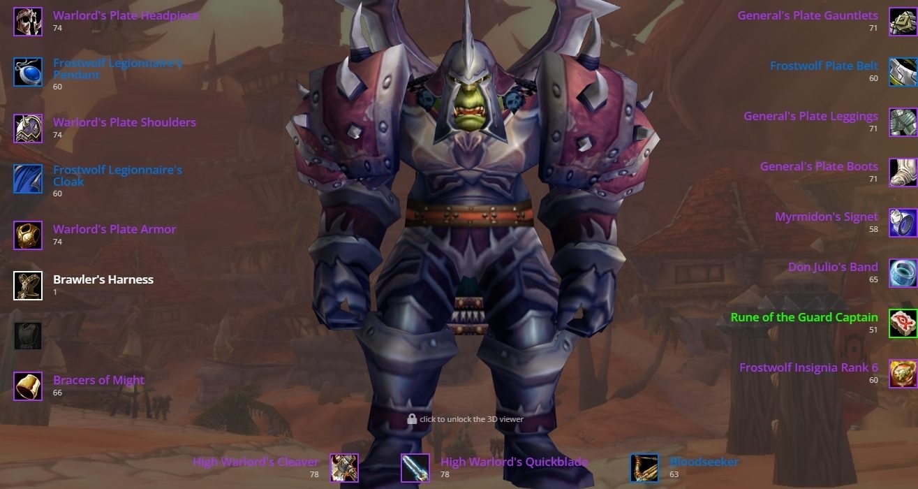 Rank 14 orc male warrior thunderstrike