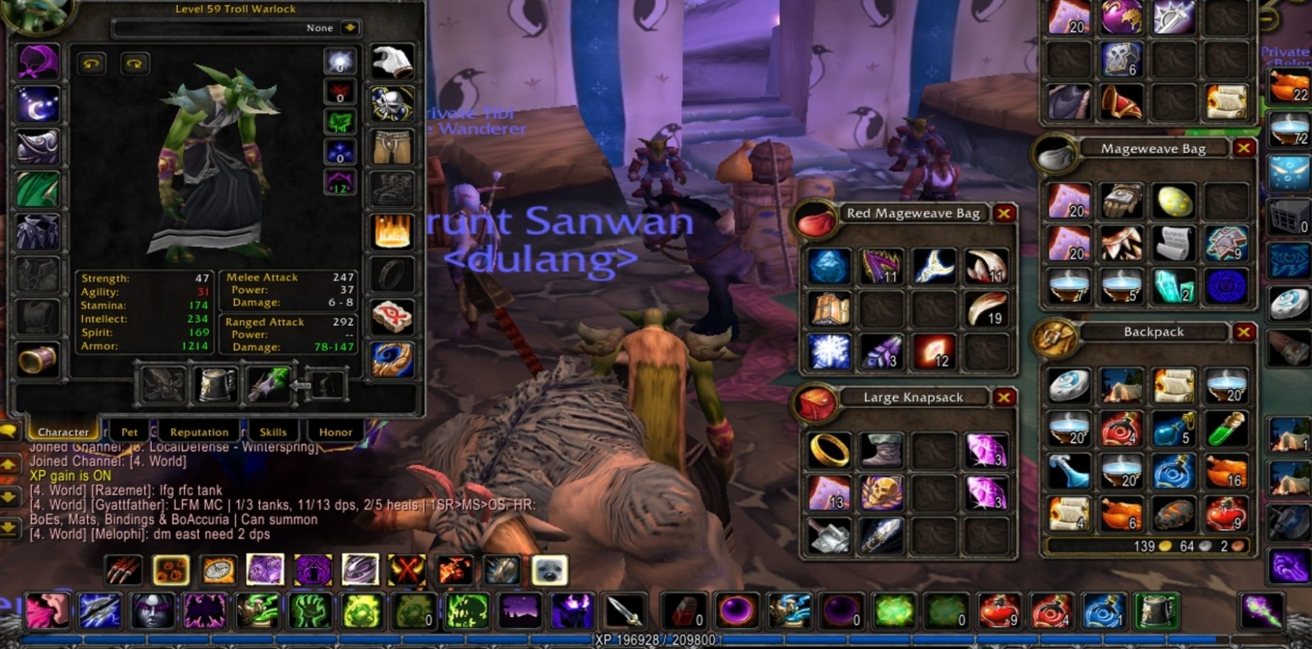 Troll male warlock turtle wow 3