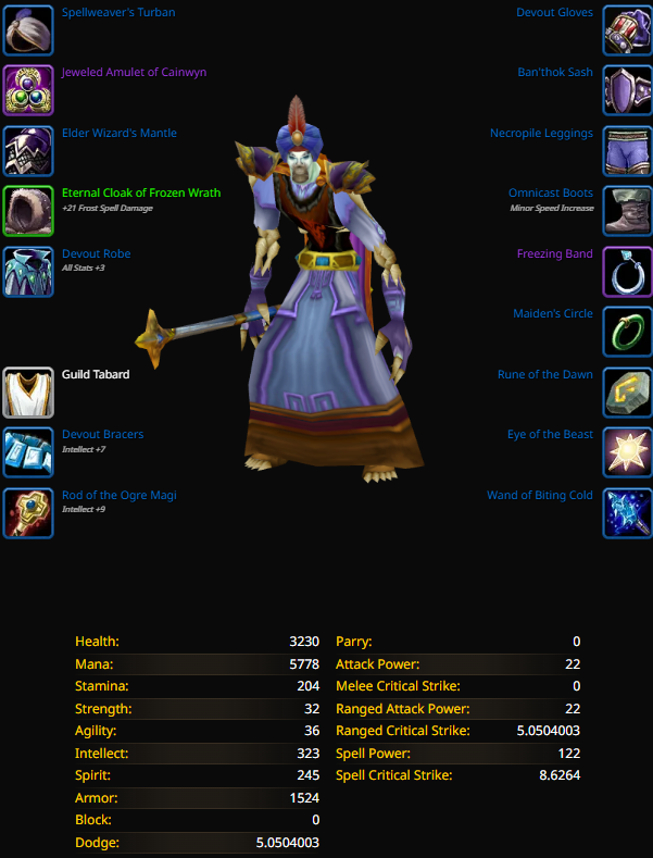 Undead male mage nightslayer 20